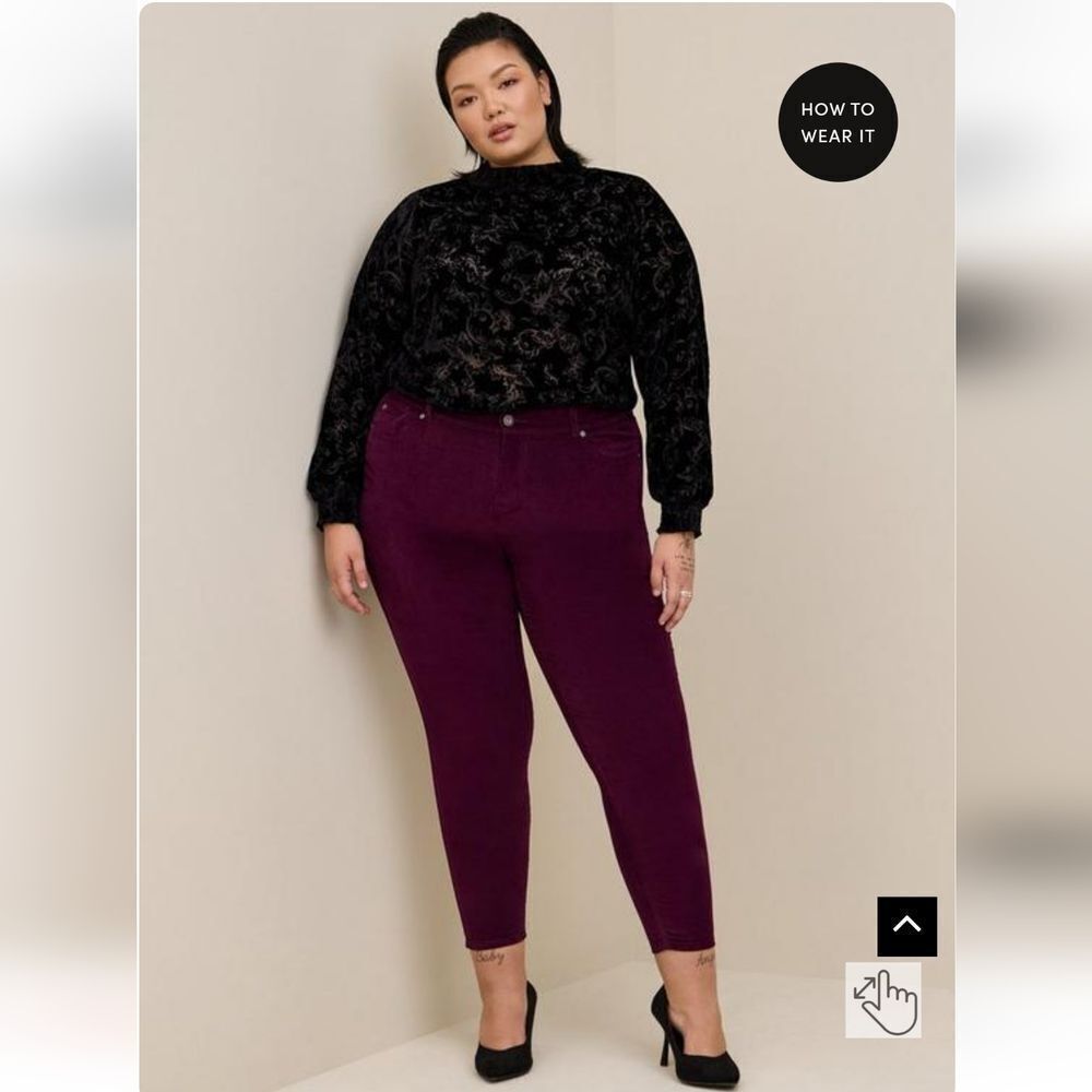 Burgundy Plus Size Jeggings Sz 22